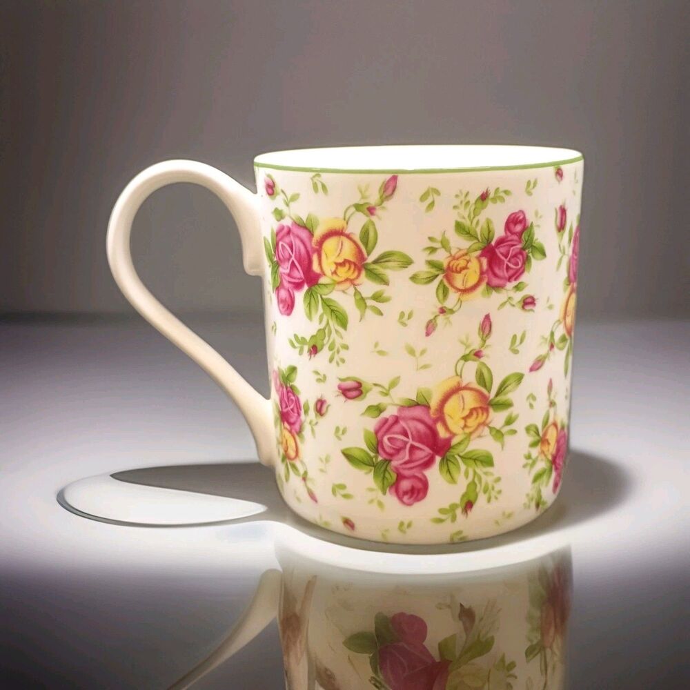 Vintage Royal Stafford Bone China England Red & Yellow Roses Cup